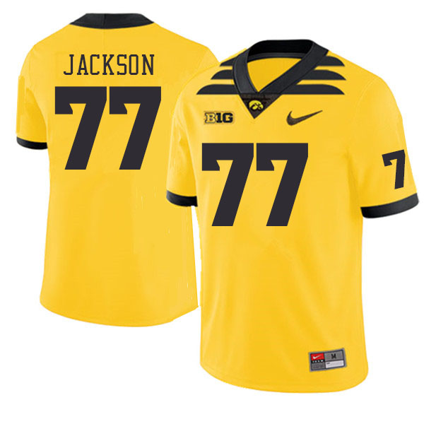 Iowa Hawkeyes #77 Alaric Jackson College Football Jerseys Stitched Sale-Gold